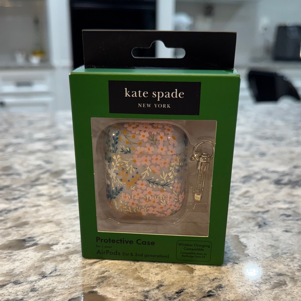 Kate Spade Floral AirPods Case Clear Protective Cover Gen 1 & 2 NIB - Picture 5 of 9